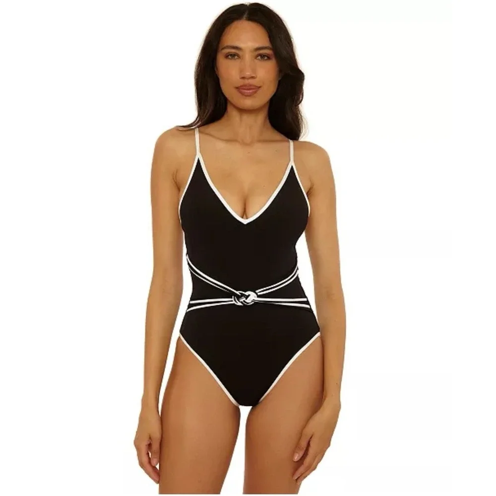 NWT Trina Turk Triumph Micro Rib Braided One Piece Swimsuit 8 - Picture 3 of 10